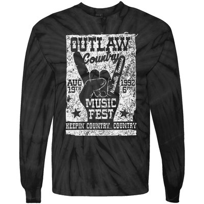 Outlaw Country Music Fest Nashville Vintage Graphic Tie-Dye Long Sleeve Shirt