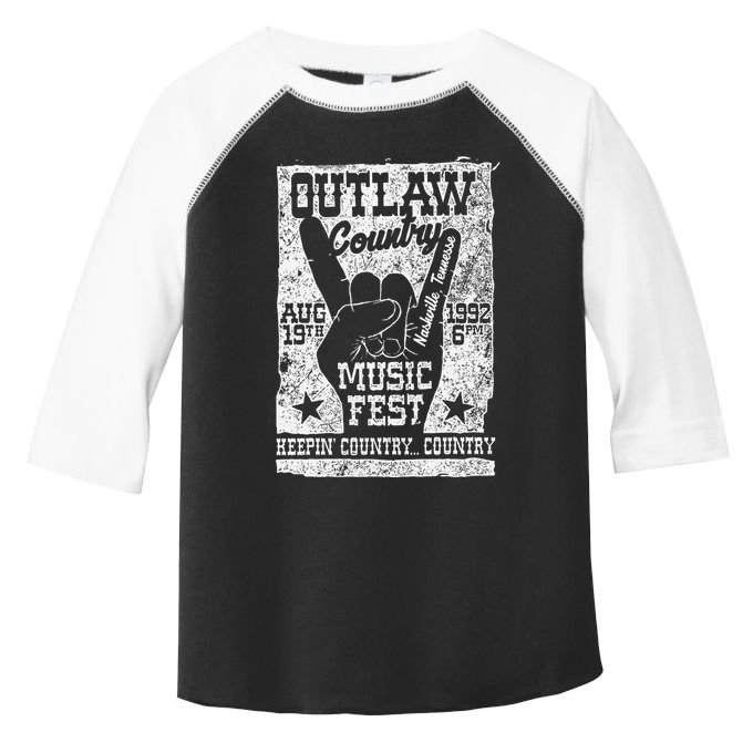 Outlaw Country Music Fest Nashville Vintage Graphic Toddler Fine Jersey T-Shirt