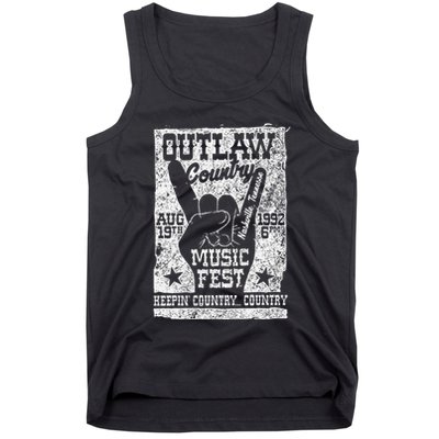 Outlaw Country Music Fest Nashville Vintage Graphic Tank Top