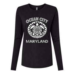 Ocean City Maryland Md Turtle Souvenir Sea Womens Cotton Relaxed Long Sleeve T-Shirt