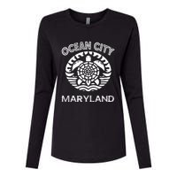 Ocean City Maryland Md Turtle Souvenir Sea Womens Cotton Relaxed Long Sleeve T-Shirt