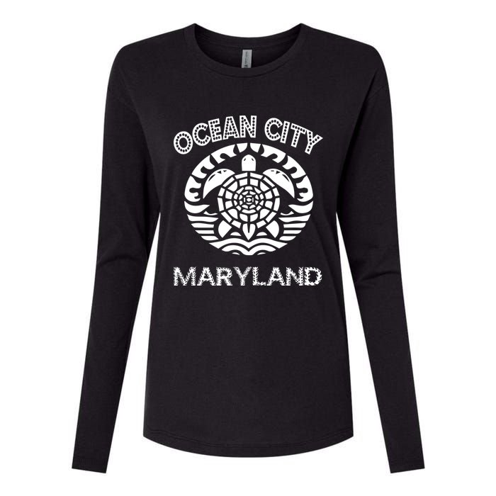 Ocean City Maryland Md Turtle Souvenir Sea Womens Cotton Relaxed Long Sleeve T-Shirt