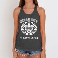 Ocean City Maryland Md Turtle Souvenir Sea Women's Knotted Racerback Tank