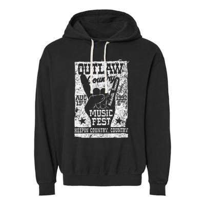 Outlaw Country Music Fest Nashville Vintage Graphic Garment-Dyed Fleece Hoodie