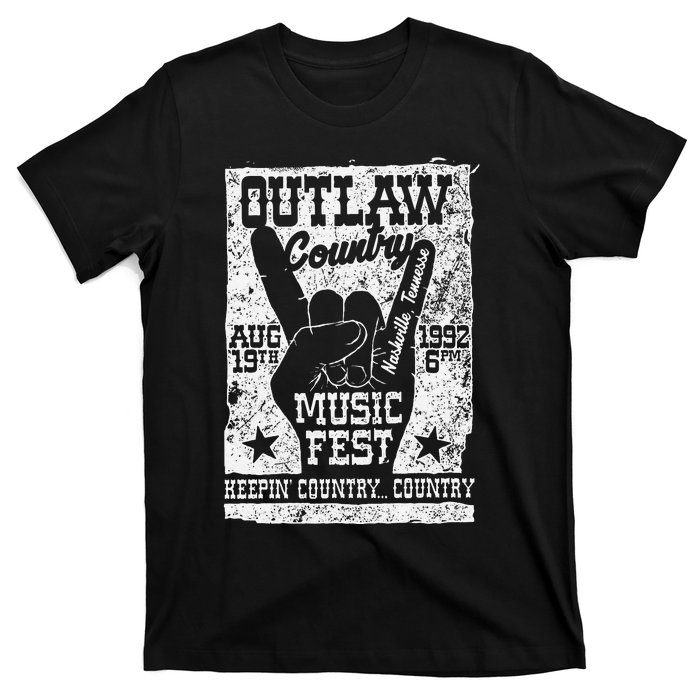 Outlaw Country Music Fest Nashville Vintage Graphic T-Shirt