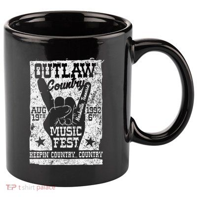 Outlaw Country Music Fest Nashville Vintage Graphic 11oz C Handle Ceramic Mug