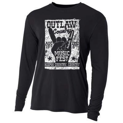 Outlaw Country Music Fest Nashville Vintage Graphic Cooling Performance Long Sleeve Crew