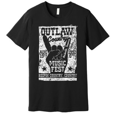 Outlaw Country Music Fest Nashville Vintage Graphic Premium T-Shirt