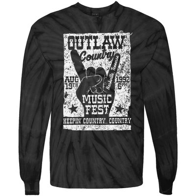 Outlaw Country Music Fest Nashville Vintage Graphic Tie-Dye Long Sleeve Shirt