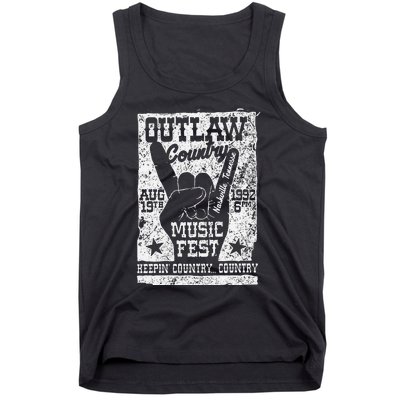 Outlaw Country Music Fest Nashville Vintage Graphic Tank Top