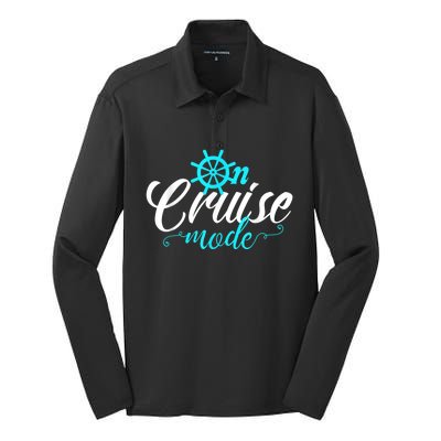 On Cruise Mode Cruise Vacation Family Trendy Shirt Shirt Silk Touch Performance Long Sleeve Polo