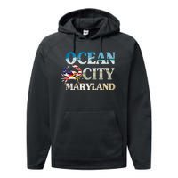 Ocean City Maryland Beach Vacation Performance Fleece Hoodie