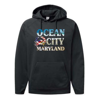 Ocean City Maryland Beach Vacation Performance Fleece Hoodie