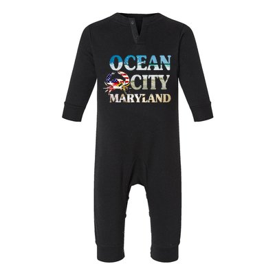 Ocean City Maryland Beach Vacation Infant Fleece One Piece