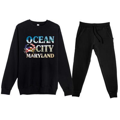 Ocean City Maryland Beach Vacation Premium Crewneck Sweatsuit Set