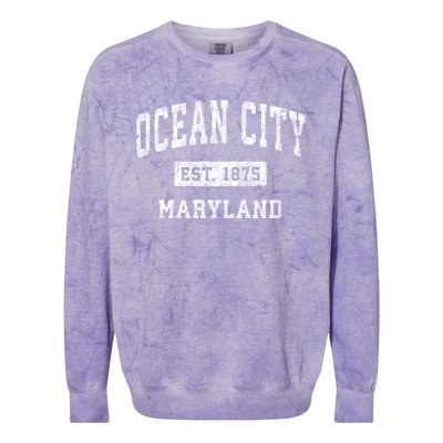 Ocean City Maryland Md Vintage Established Sports Design Colorblast Crewneck Sweatshirt