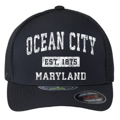 Ocean City Maryland Md Vintage Established Sports Design Flexfit Unipanel Trucker Cap