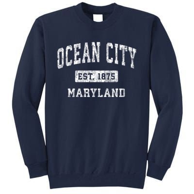 Ocean City Maryland Md Vintage Established Sports Design Tall Sweatshirt