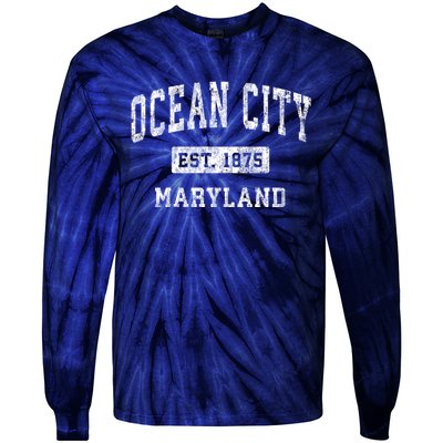 Ocean City Maryland Md Vintage Established Sports Design Tie-Dye Long Sleeve Shirt