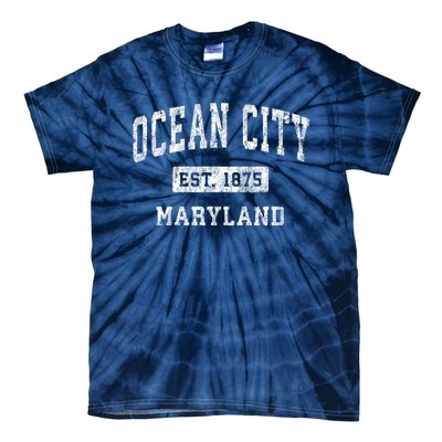 Ocean City Maryland Md Vintage Established Sports Design Tie-Dye T-Shirt