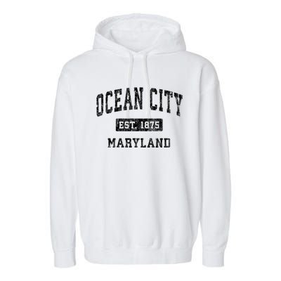 Ocean City Maryland Md Vintage Established Sports Design Garment-Dyed Fleece Hoodie