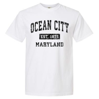 Ocean City Maryland Md Vintage Established Sports Design Garment-Dyed Heavyweight T-Shirt