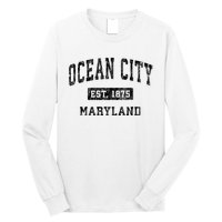 Ocean City Maryland Md Vintage Established Sports Design Long Sleeve Shirt