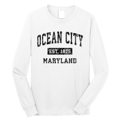 Ocean City Maryland Md Vintage Established Sports Design Long Sleeve Shirt