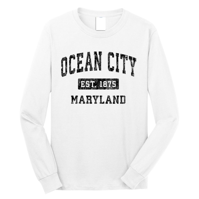 Ocean City Maryland Md Vintage Established Sports Design Long Sleeve Shirt