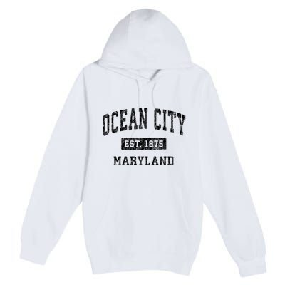 Ocean City Maryland Md Vintage Established Sports Design Premium Pullover Hoodie