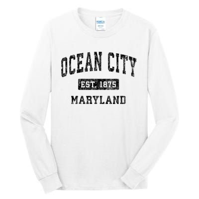 Ocean City Maryland Md Vintage Established Sports Design Tall Long Sleeve T-Shirt