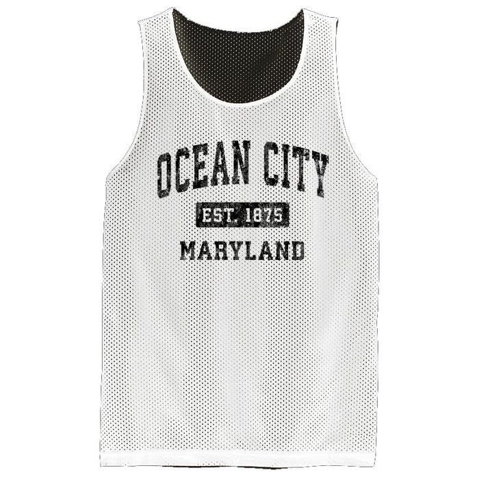 Ocean City Maryland Md Vintage Established Sports Design Mesh Reversible Basketball Jersey Tank