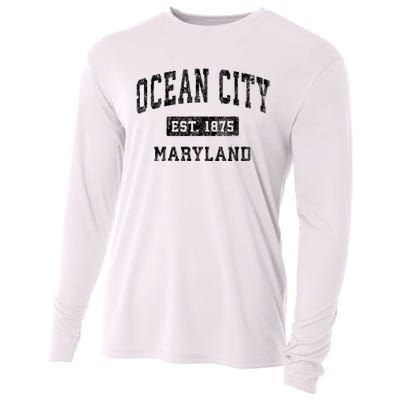 Ocean City Maryland Md Vintage Established Sports Design Cooling Performance Long Sleeve Crew