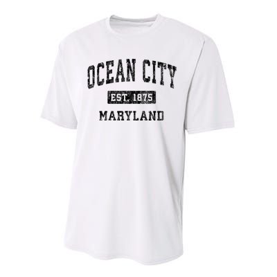 Ocean City Maryland Md Vintage Established Sports Design Performance Sprint T-Shirt