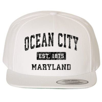 Ocean City Maryland Md Vintage Established Sports Design Wool Snapback Cap