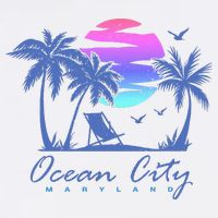 OCEAN CITY MARYLAND Beach Vacation Vintage Sunset Graphic Cooling Performance Crew T-Shirt