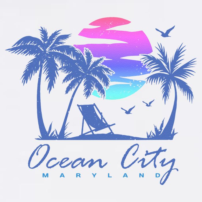 OCEAN CITY MARYLAND Beach Vacation Vintage Sunset Graphic Cooling Performance Crew T-Shirt