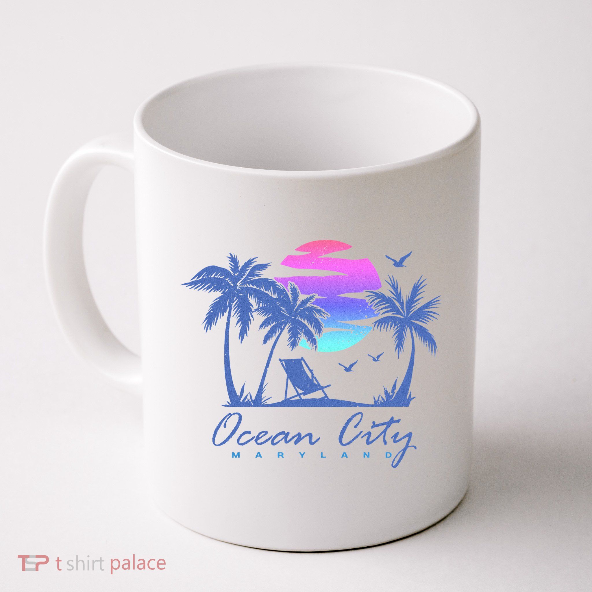 OCEAN CITY MARYLAND Beach Vacation Vintage Sunset Graphic Mug