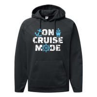 On Cruise Mode Funny Summer Cruise Vacation Family Performance Fleece Hoodie