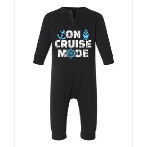 On Cruise Mode Funny Summer Cruise Vacation Family Infant Fleece One Piece