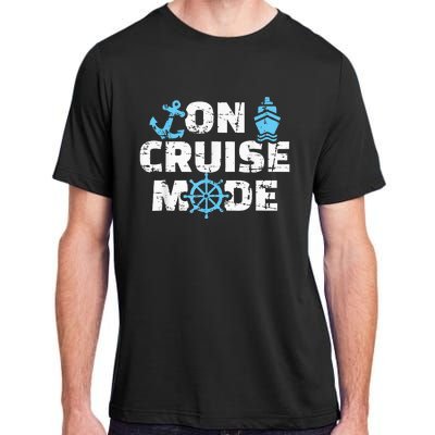 On Cruise Mode Funny Summer Cruise Vacation Family Adult ChromaSoft Performance T-Shirt