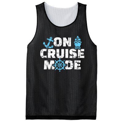 On Cruise Mode Funny Summer Cruise Vacation Family Mesh Reversible Basketball Jersey Tank