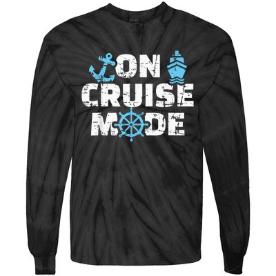 On Cruise Mode Funny Summer Cruise Vacation Family Tie-Dye Long Sleeve Shirt