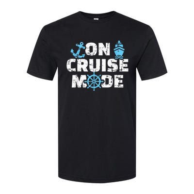 On Cruise Mode Funny Summer Cruise Vacation Family Softstyle CVC T-Shirt