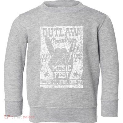 Outlaw Country Music Fest Nashville Vintage Graphic Toddler Sweatshirt