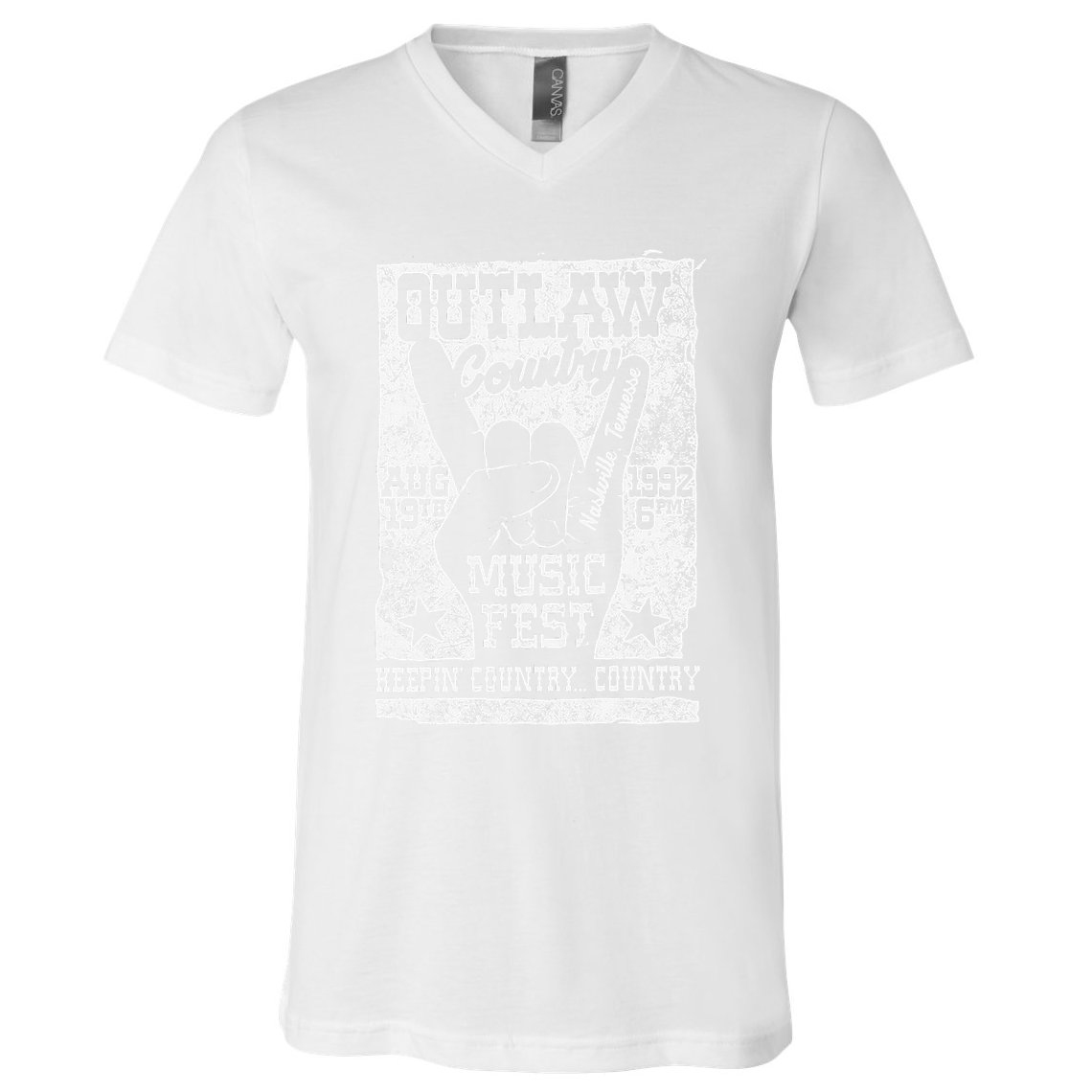 Outlaw Country Music Fest Nashville Vintage Graphic V-Neck T-Shirt