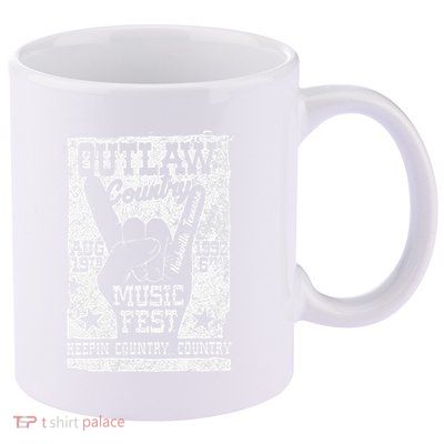 Outlaw Country Music Fest Nashville Vintage Graphic 11oz C Handle Ceramic Mug
