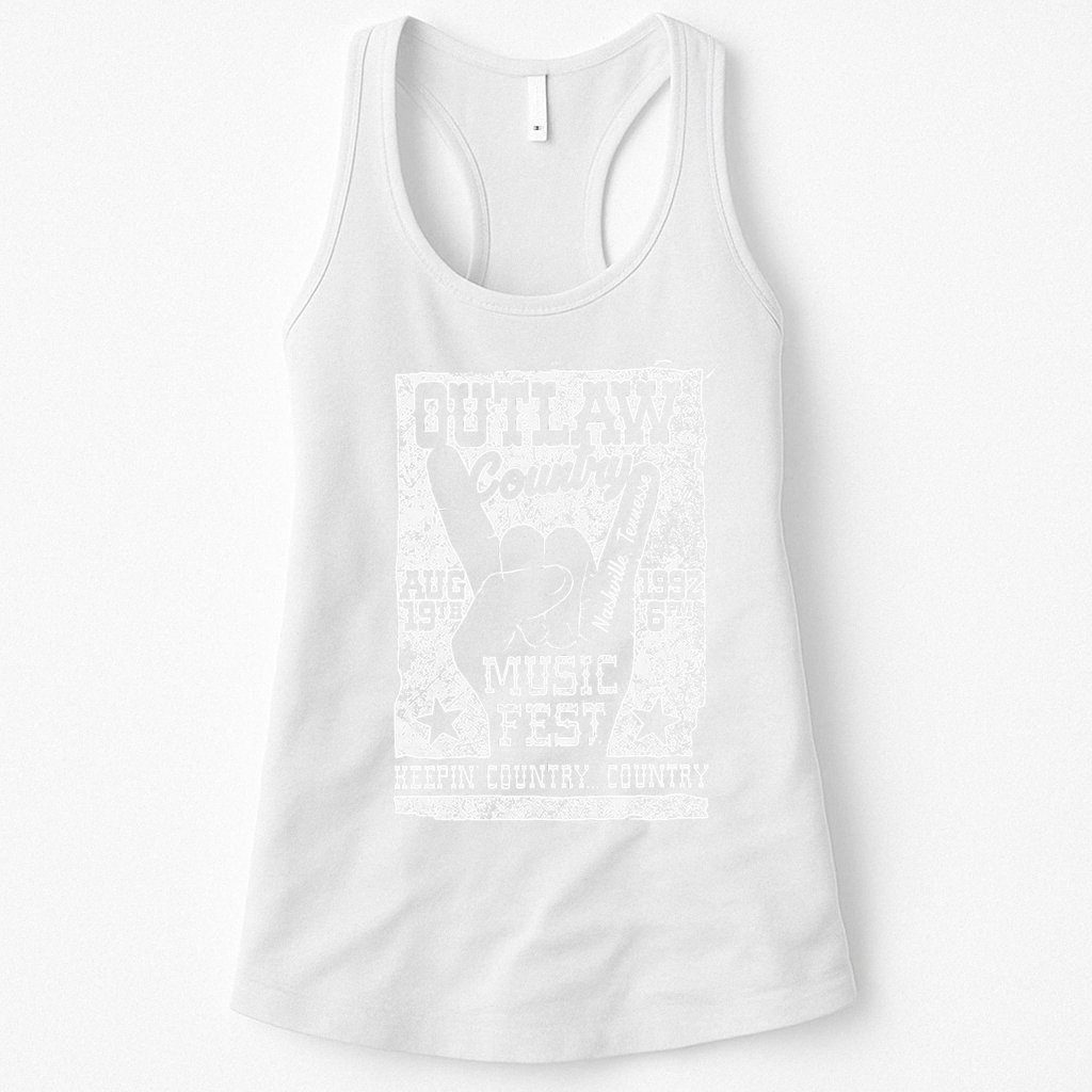 Outlaw Country Music Fest Nashville Vintage Graphic Womens Tank Top