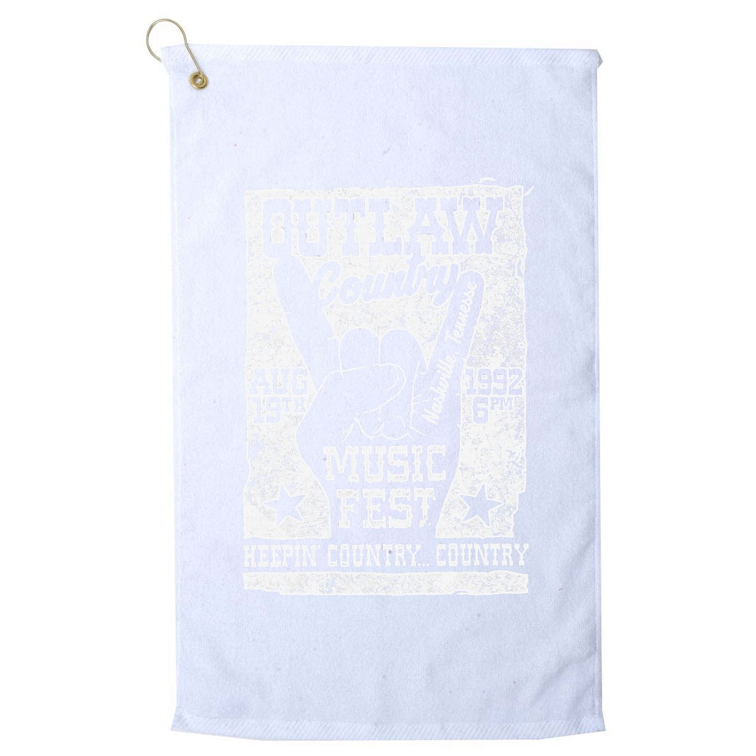 Outlaw Country Music Fest Nashville Vintage Graphic Golf Towel