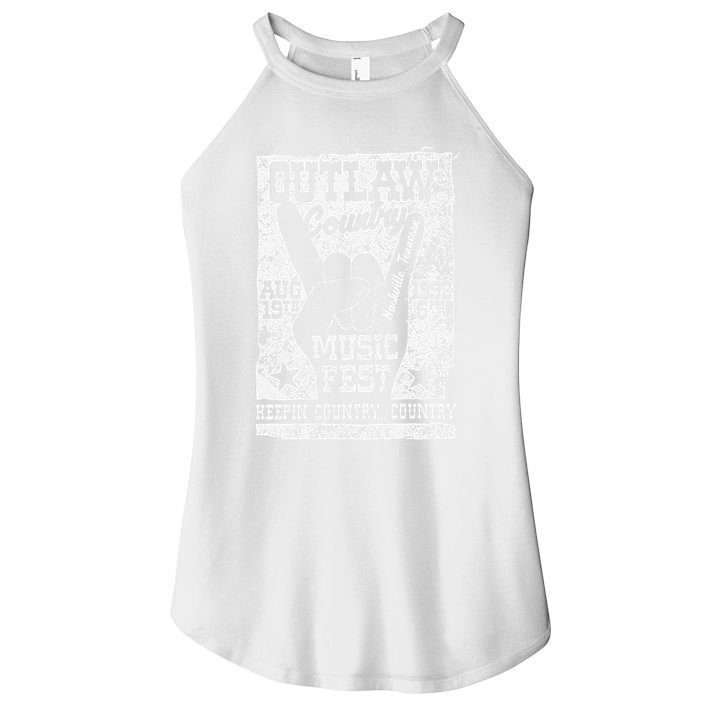 Outlaw Country Music Fest Nashville Vintage Graphic Women's Perfect Tri Rocker Tank